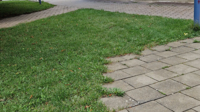 Weg vom Parkplatz zur Kletterhalle Hersbruck